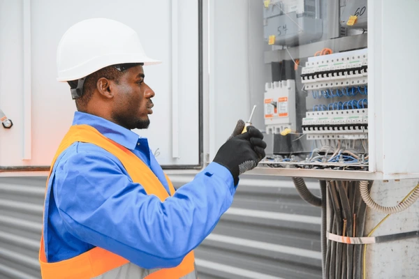 Electrician working on a distribution board in Cape Town